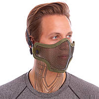 Защитная маска пол-лица из стальной сетки SILVER KNIGHT CM01 цвет оливковый tn