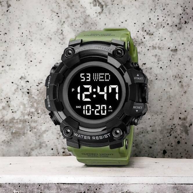 Годинник наручний чоловічий SKMEI 1968AG ARMY GREEN, брендовий чоловічий годинник, годинник для чоловіка. LR-150 Колір: зелений
