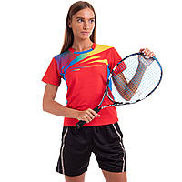 Комплект одежды для тенниса женский футболка и шорты Lingo LD-1822B размер M цвет красный tn