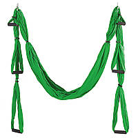 Гамак для йоги Zelart Antigravity Yoga FI-5323 цвет зеленый tn