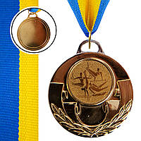 Медаль спортивная с лентой Zelart AIM Спортивная гимнастика C-4846-0075 цвет золотой tn