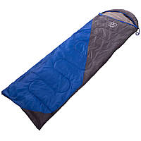 Спальный мешок одеяло с капюшоном Zelart SY-D02 цвет серый-синий tn