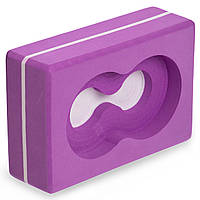 Блок для йоги с отверстием Record FI-5163 цвет фиолетовый tn