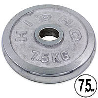 Блины (диски) хромированные HIGHQ SPORT TA-1838-7_5B 52мм 7,5кг хром tn