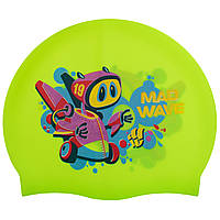 Шапочка для плавания детская MadWave Junior MAD BOT M057915 цвет зеленый tn