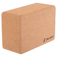 Блок для йоги пробковый Zelart FI-7850-4 светло-коричневый tn