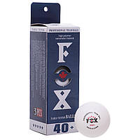 Набор мячей для настольного тенниса FOX 3* 40+ T005 3шт белый tn