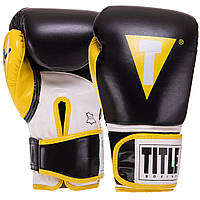 Рукавички боксерські TITLE BO-3780 розмір 8 унції колір чорний-жовтогарячий tn