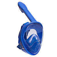 Маска для снорклинга с дыханием через нос детская Zelart PL-1294 XS голубой-белый tn