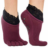 Носки для йоги с закрытыми пальцами Zelart FI-9936 цвет бордовый tn
