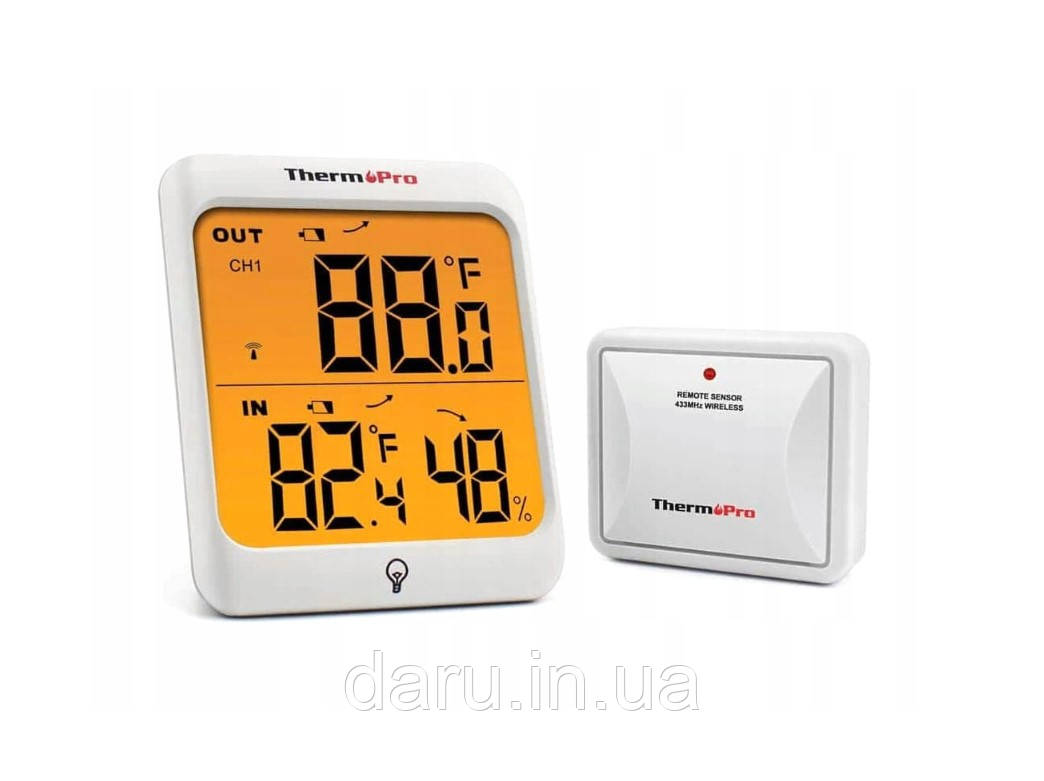 Термогігрометр ThermoPro TP-63 (-20...+70 °C; 10-99%; ±1°C; ±2%) з віддаленим датчиком температури до 60 метрів