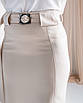 Жіноча спідниця-олівець Ноель молочна, ділова однотонна спідниця, фото 7