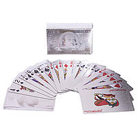 Карты игральные покерные Zelart SILVER 100 DOLLAR IG-4566-S 54 карты tn