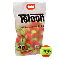 Мяч для большого тенниса TELOON KIDS MINI Stage-2 48шт оранжевый-салатовый tn