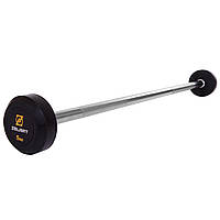 Штанга фиксированная прямая обрезиненная Zelart Rubber Coated Barbell TA-2685-5 длина-95см 5кг черный tn