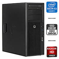 Робоча станція Б-клас HP Z420 Workstation Tower / Intel Xeon E5-2660 v2 (10 (20) ядер по 2.2 - 3.0 GHz) / 64 GB DDR3 / 240 GB SSD