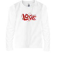 Детская футболка с длинным рукавом с надписью Love