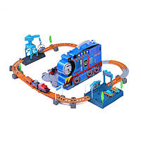 Детская железная дорога с паркингом, игрушечная железная дорога, локомотив, карта (VN128-39)