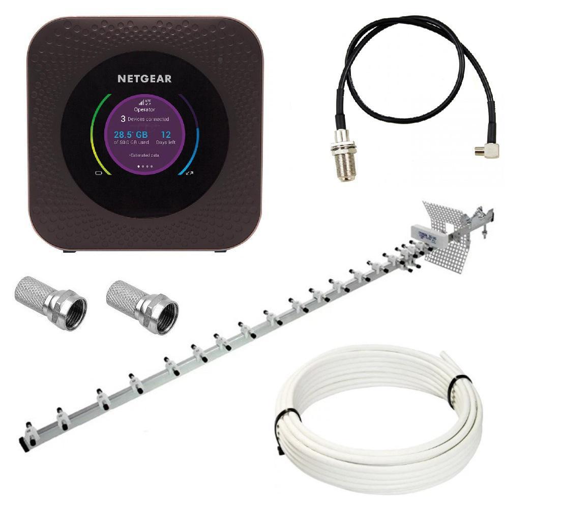 Комплект WiFi роутер 3G 4G LTE модем NetGear MR1100 до 1000 Мбіт/с 5040 мАг з антеною RNet Стріла-2 20 дБі, фото 1