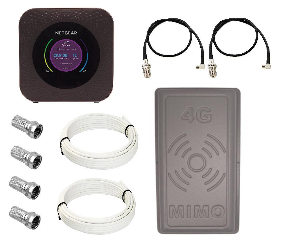 Комплект WiFi роутер 3G 4G LTE модем NetGear MR1100 1000 Мбіт/с 5040 мАг з антеною RNet ПЛАНШЕТ MIMO 2x17 дБі, фото 1