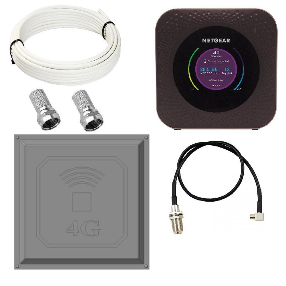Комплект WiFi роутер 3G 4G LTE модем NetGear MR1100 до 1000 Мбіт/с з панельною антеною RNet КВАДРАТ 17 дБі, фото 1