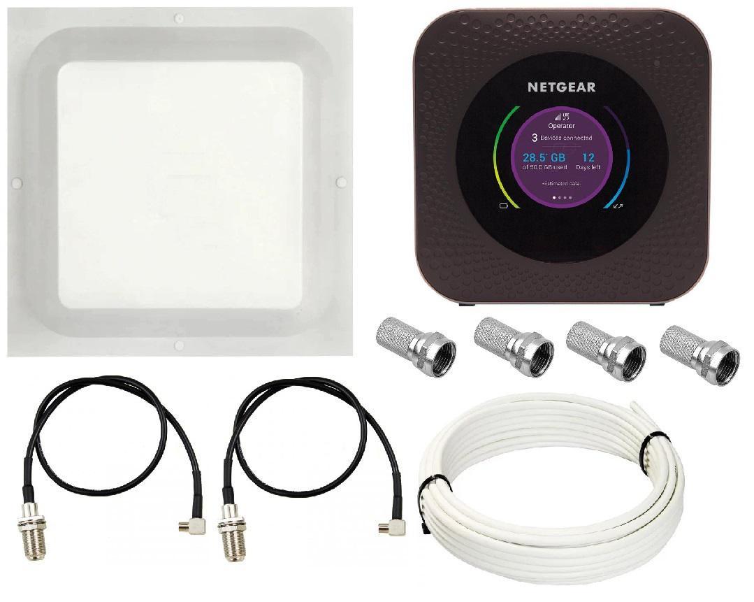 Комплект WiFi роутер 3G 4G LTE модем NetGear MR1100 1000 Мбіт/с з панельною антеною RNet КВАДРАТ MIMO 2x17 дБі, фото 1