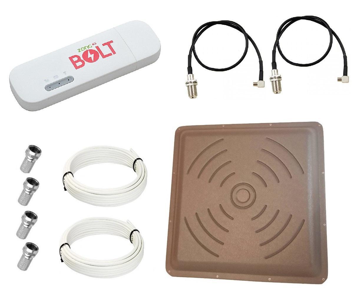 Комплект 3G 4G LTE модем WiFi роутер Bolt E8372h-153 з панельною антеною КВАДРАТ MIMO 2x24 дБі, фото 1