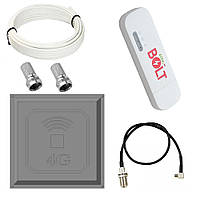 Комплект WiFi роутер 3G 4G LTE модем Bolt E8372h-153 усі частоти з панельною антеною RNet КВАДРАТ 17 дБі