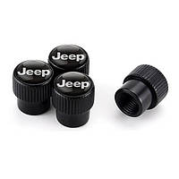 Ковпачки на ніпель для Jeep Alitek Premium Style Black Джип, 4 шт.