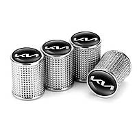 Ковпачки на ніпель для Кіа Alitek Lux Silver Metal Kia NEW logo, 4 шт.