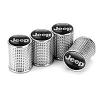Захисні ковпачки на ніпель для Jeep Alitek Lux Silver Metal Джип, 4 шт.