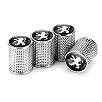 Ковпачки на ніпель для Пежо Alitek Lux Silver Metal Peugeot, 4 шт.