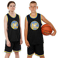 Форма баскетбольная детская NB-Sport NBA GOLDEN STATE WARRIORS BA-9963 размер M цвет черный-желтый tn