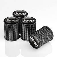 Ковпачки на ніпель для Джип Alitek Lux Black Metal Jeep (4 шт.)