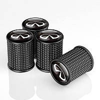 Ковпачки на ніпель для Infiniti Alitek Lux Black Metal Інфініті (4 шт.)