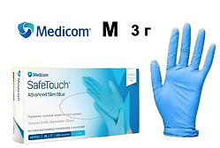 Рукавички нітрилові без пудри Medicom Blue M 3 г 100 шт.