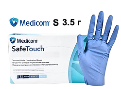 Рукавички нітрилові без пудри Medicom Blue S 3.5 г 100 шт.