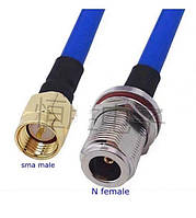 Пигтейл (переходник) SMА-male (штырь) - N-female (гнездо), кабель RG-405, 10 см