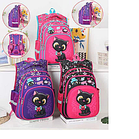 Рюкзак школьный для девочек с Котиком Удобная тканевая ручка для переноски рюкзака