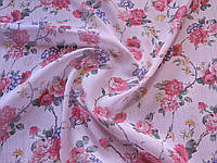 Ткань Шифон с люрексовой нитью свежий пион, розовый с фиолетовым