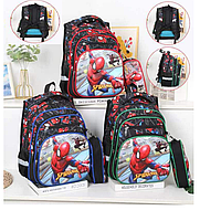 Школьный детский рюкзак Spider Man. вместительный детский рюкзак спинка рюкзака изготовлена из дышащего матер