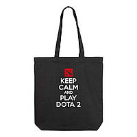 Сумка велика MD "Keep calm and play DOTA 2" 50х38х14 Чорний