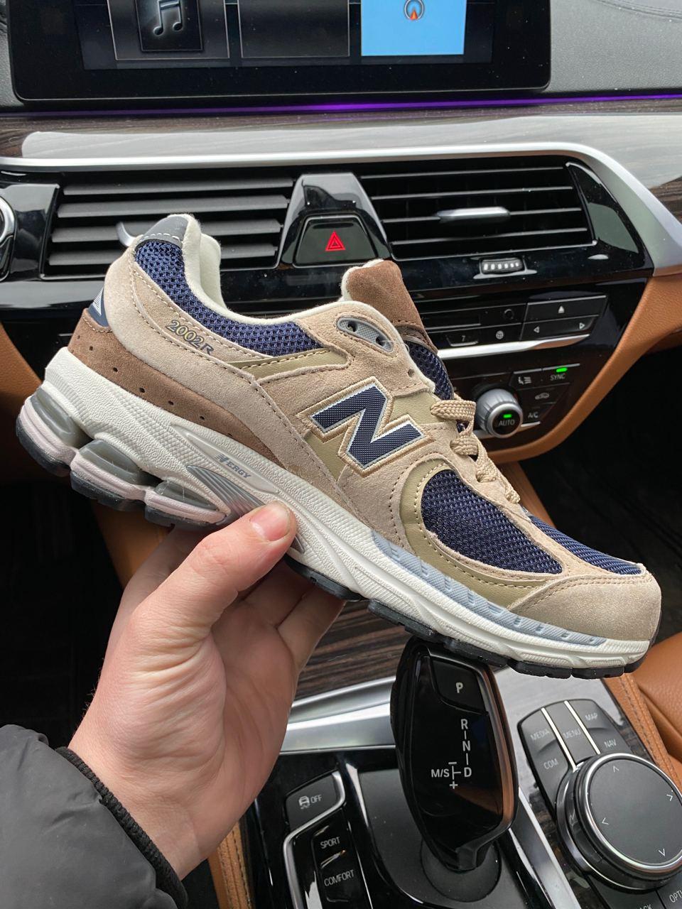 Кросівки чоловічі бежеві NB New Balance 2002R Beige Brown Blue (11082)