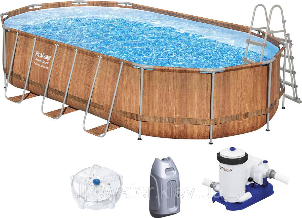 Bestway Каркасний басейн Bestway 56719 (610х366х122 см) з картриджним фільтром та сходами