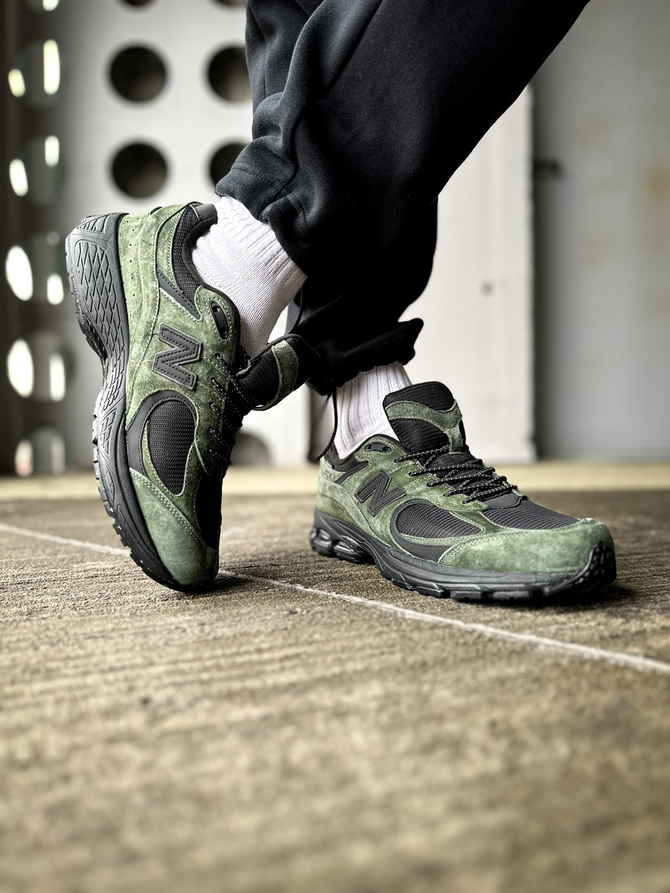 Кросівки чоловічі зелені New Balance 2002R Green Black (14757)