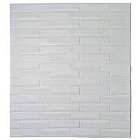 Самоклеюча декоративна 3D панель кладка біла 700x770x6 мм