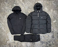 Комплект 3 в 1 куртка зимова + худі + штани Nike RD013/RD015/RD277