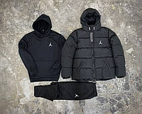 Комплект 3 в 1 куртка зимова + худі + штани Jordan