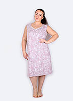 Сорочка N.EL ліловий квітка, арт.1612-09 (нічна рубашка, бавовна, мережива)