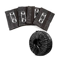 Набір чохлів для коліс, 4 шт., діамерт 80 cm, підходить для шин діаметром 19-23 дюйми, Black